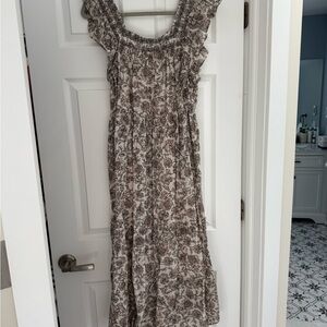 Free People Bonita Floral Flutter Sleeve Dress